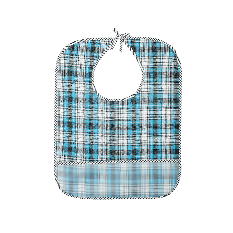 Unisex pieaugušo ūdensizturīgs ēšanas bibs, poliesteru–kokvilnas audums, plaid raksts, drošības klase A