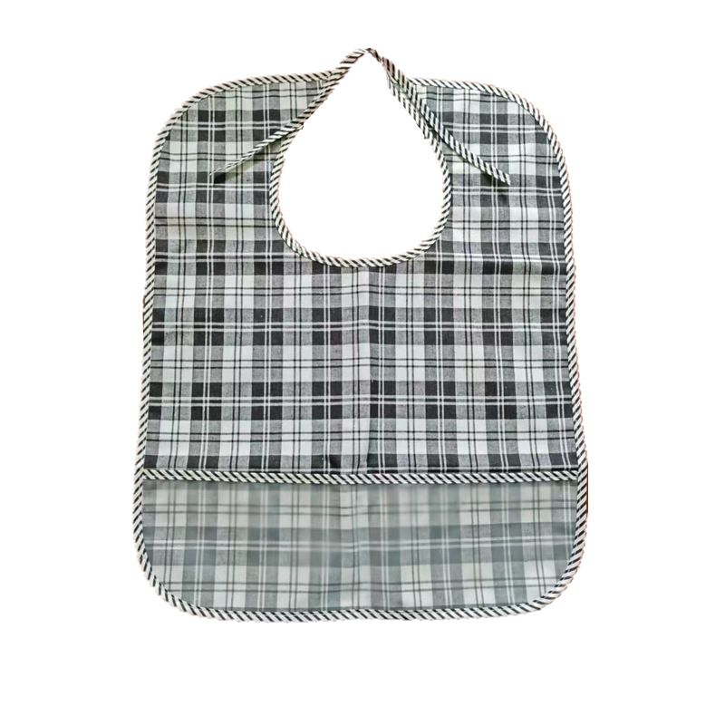 Unisex pieaugušo ūdensizturīgs ēšanas bibs, poliesteru–kokvilnas audums, plaid raksts, drošības klase A