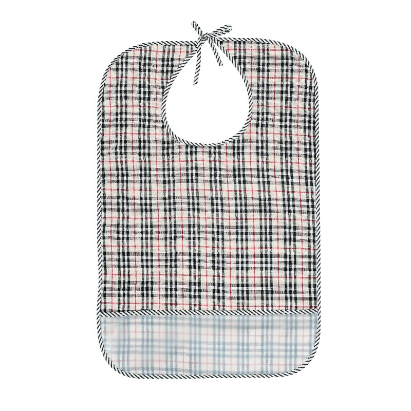 Unisex pieaugušo ūdensizturīgs ēšanas bibs, poliesteru–kokvilnas audums, plaid raksts, drošības klase A