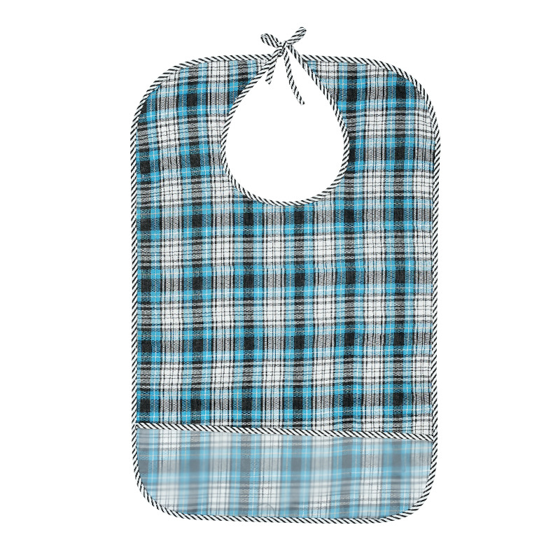 Unisex pieaugušo ūdensizturīgs ēšanas bibs, poliesteru–kokvilnas audums, plaid raksts, drošības klase A