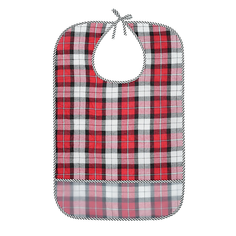 Unisex pieaugušo ūdensizturīgs ēšanas bibs, poliesteru–kokvilnas audums, plaid raksts, drošības klase A