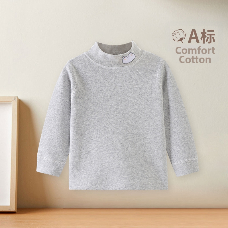 Bērnu pamata garā krekliņš ar vidēji augstu kaklu ziemai, universāls, vecums 1–3 gadi, 95% kokvilnas