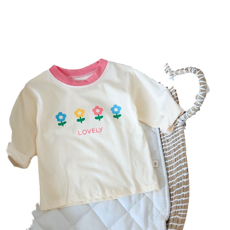 Bērnu garās piedurknes T-krekls, 100% kokvilna, karikatūras raksts, mīksta apdare, apaļš kakls, pavasaris–rudens