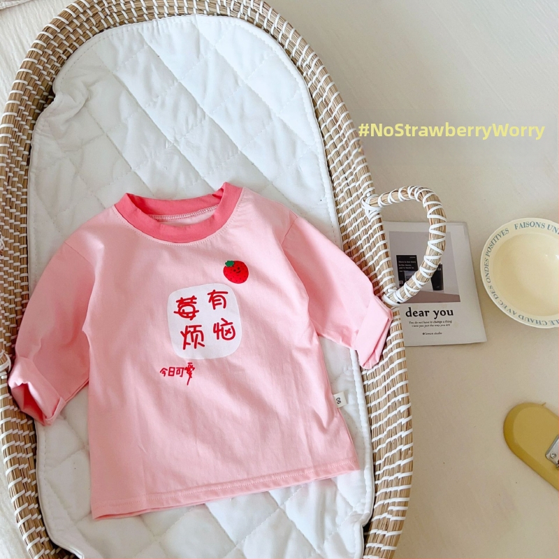 Bērnu garās piedurknes T-krekls, 100% kokvilna, karikatūras raksts, mīksta apdare, apaļš kakls, pavasaris–rudens