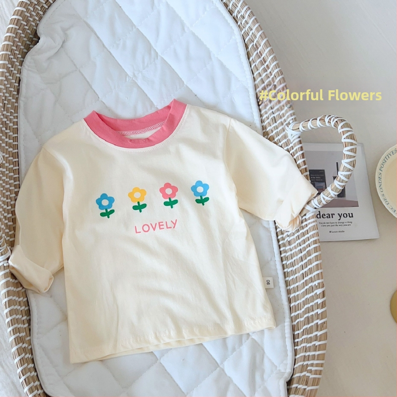 Bērnu garās piedurknes T-krekls, 100% kokvilna, karikatūras raksts, mīksta apdare, apaļš kakls, pavasaris–rudens