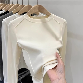 Bērnu tops ar garām piedurknēm, fleece oderi, apaļš kakls, poliesters