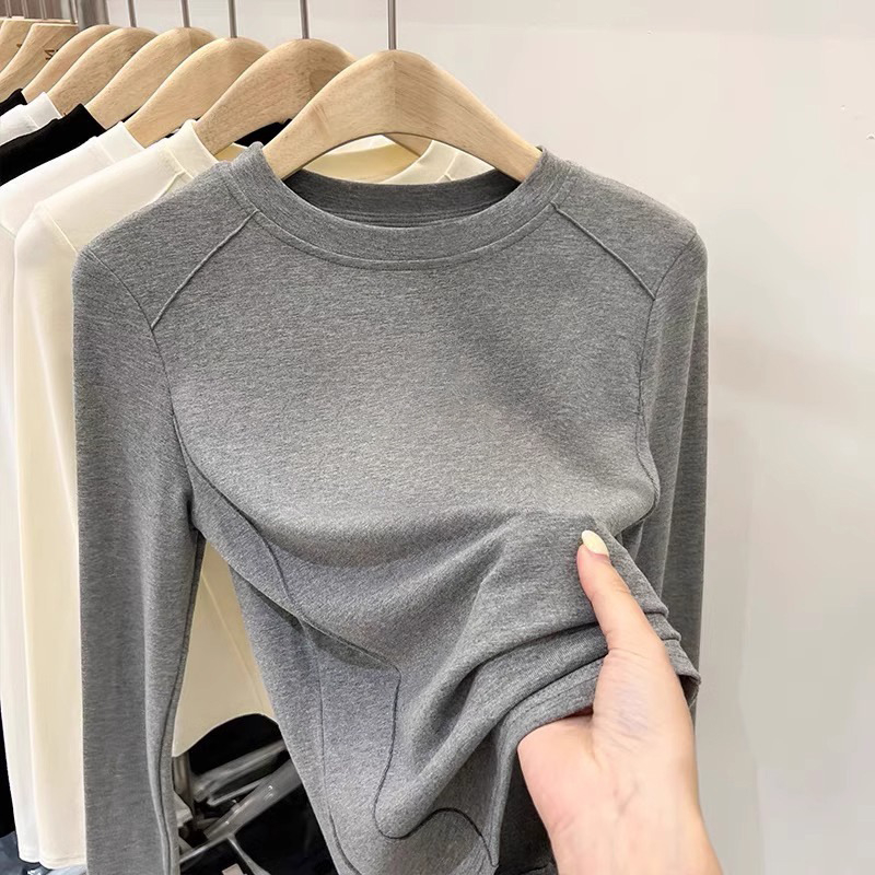 Bērnu tops ar garām piedurknēm, fleece oderi, apaļš kakls, poliesters