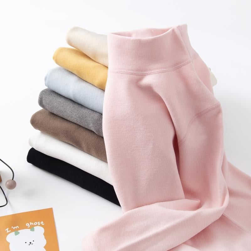 Bērnu samta termiskā tops ar garām piedurknēm un vidēji augstu kaklu, Derong audums (rudens 2025)