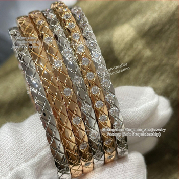 Zelta pārklājuma rokassprādze ar diamentiem, svaigs un salds stils, svars 16 g