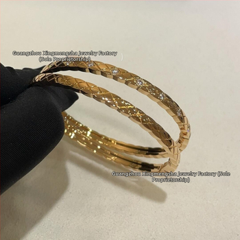 Zelta pārklājuma rokassprādze ar diamentiem, svaigs un salds stils, svars 16 g