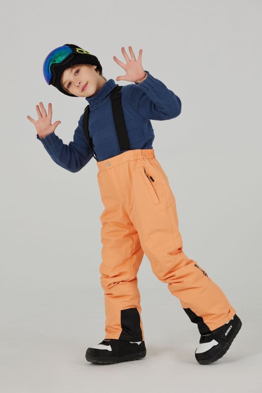 Pantaloni de schi pentru copii, respirabili, impermeabili 12000, țesătură Oxford, căptușeală groasă, umplutură din bumbac tors