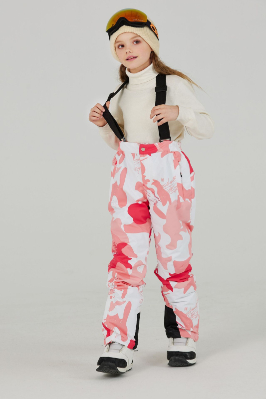 Pantaloni de schi pentru copii, respirabili, impermeabili 12000, țesătură Oxford, căptușeală groasă, umplutură din bumbac tors