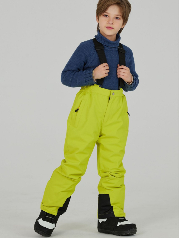 Pantaloni de schi pentru copii, respirabili, impermeabili 12000, țesătură Oxford, căptușeală groasă, umplutură din bumbac tors