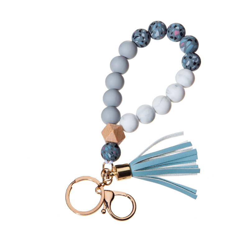 Silikona pirkstu rokassprādzes atslēgu piekariņš ar PU fiksu – leopardu raksts, dekoratīvs aksesuārs (Materiāls: Silikons; Stils: Dabas, Sievietes; Logo drukāšana: Iespējama; Forma: Cits; Funkcija: Dekorēšana)