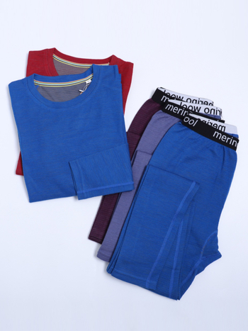 Merino vilnas ātri žūstošanas komplekts - Unisex, vienkrāsains raksts, vilnas-poliester audums, sezona: ziema, pavasaris, rudens