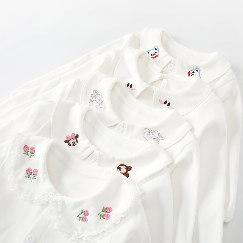 Unisex bērnu T-krekls ar garām piedurknēm, apaļas kakla līnija, 90% kokvilna, Korejas stils