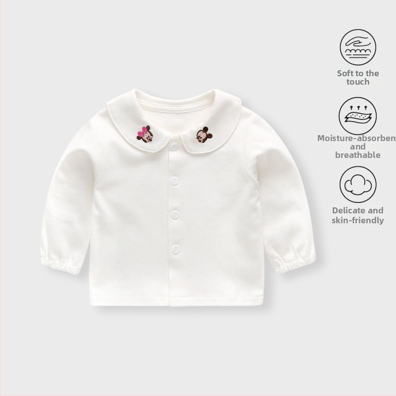 Unisex bērnu T-krekls ar garām piedurknēm, apaļas kakla līnija, 90% kokvilna, Korejas stils