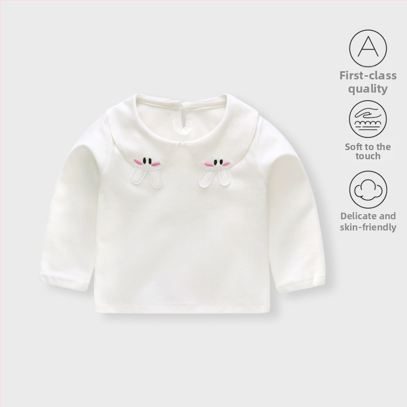 Unisex bērnu T-krekls ar garām piedurknēm, apaļas kakla līnija, 90% kokvilna, Korejas stils