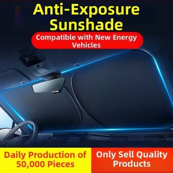 Automobilska sjenila za sunce s titanij-srebrnom tkaninom, ugrađena instalacija, univerzalna prilagodba, moguć ispis logotipa, jednostavan stil