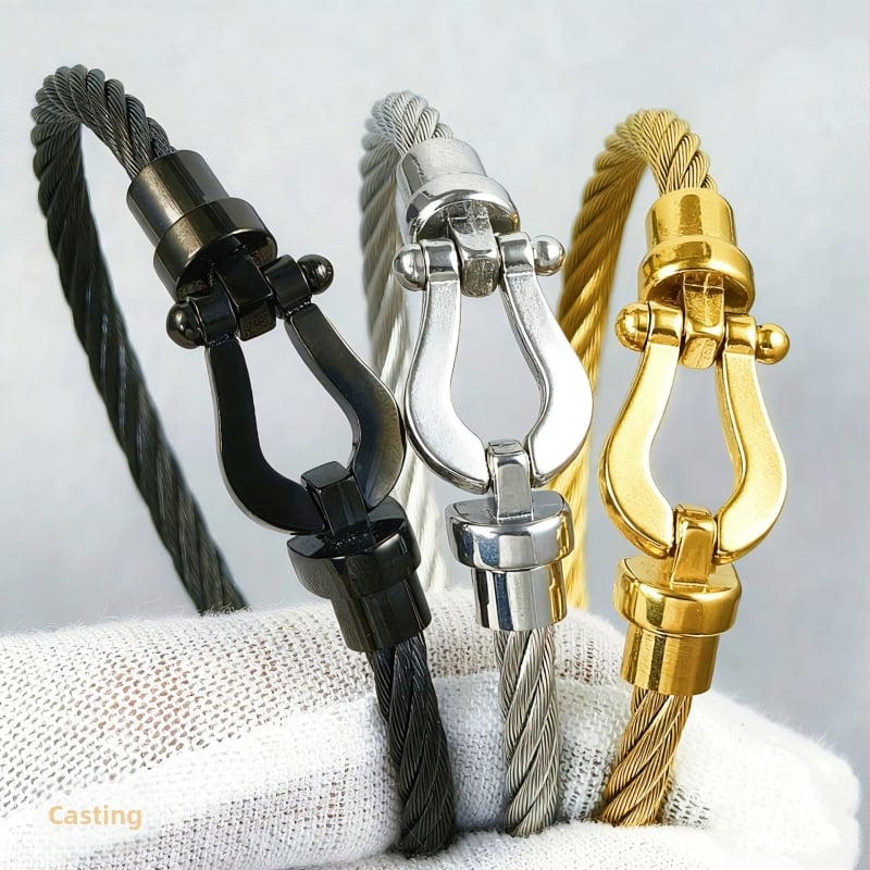 Rokassprādze no nerūsējoša tērauda Huiheng, elektroplatinga tehnoloģija, 2021. vasara, svars 40 g