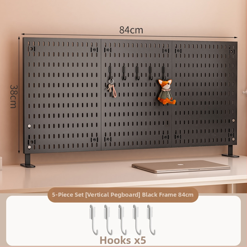 Darba galda uzglabāšanas plaukts ar perforētu paneli - vertikālais organizators austiņām, 1 kārta, plastmasa, minimālistisks stils