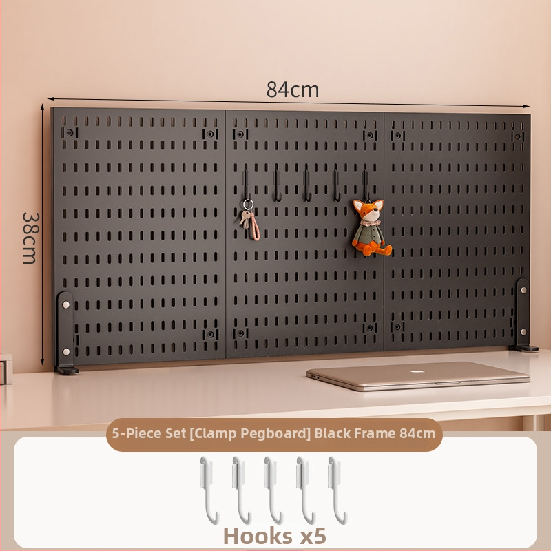 Darba galda uzglabāšanas plaukts ar perforētu paneli - vertikālais organizators austiņām, 1 kārta, plastmasa, minimālistisks stils