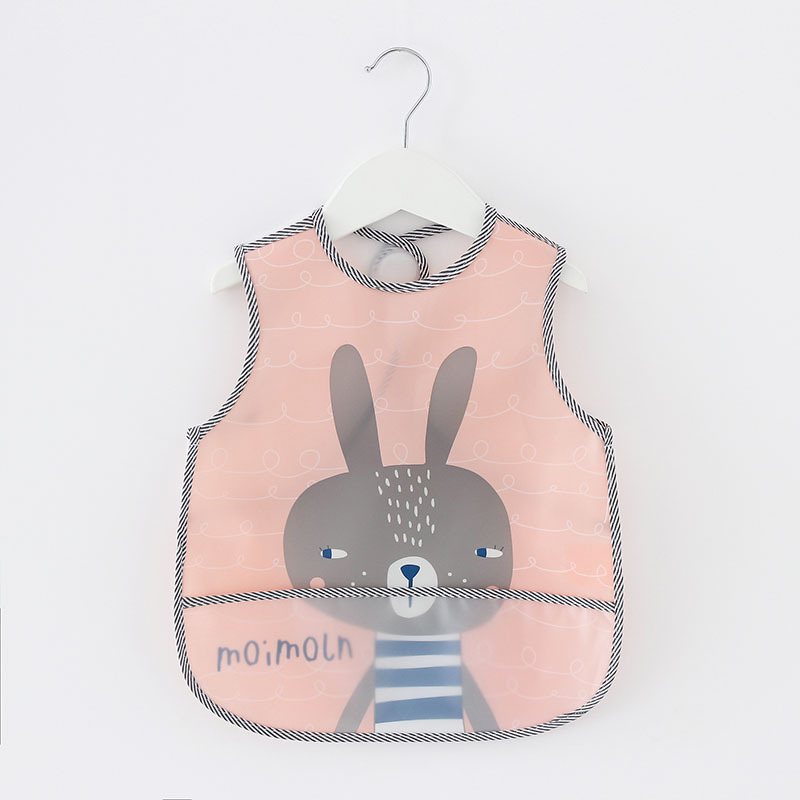 Ūdensdrošs EVA ēdienreizes bibs bērniem, ar dzīvnieku rakstu, piemērots 1–3 gadu vecuma bērniem