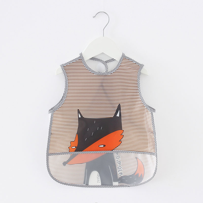 Ūdensdrošs EVA ēdienreizes bibs bērniem, ar dzīvnieku rakstu, piemērots 1–3 gadu vecuma bērniem