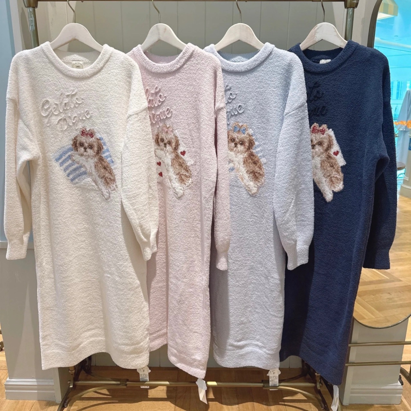 Ženski set pidžame — polu-velur, luksuzan stil, debeli materijal 251–300 g/m², okrugli ovratnik, dugi rukavi, kućna odjeća za jesen/zimu