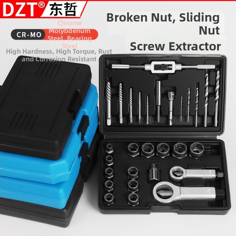 DZT augstas izturības nutu ekstraktora komplekts — 29 detaļu demontāžas rīku komplekts, no 45 gauge tērauda, mājsaimniecības remontam