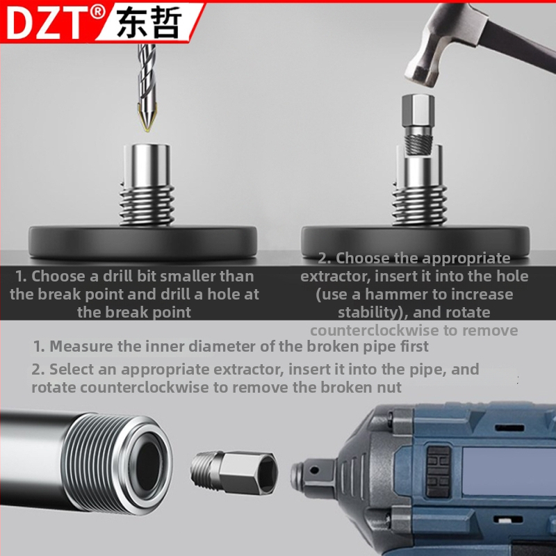 DZT augstas izturības nutu ekstraktora komplekts — 29 detaļu demontāžas rīku komplekts, no 45 gauge tērauda, mājsaimniecības remontam