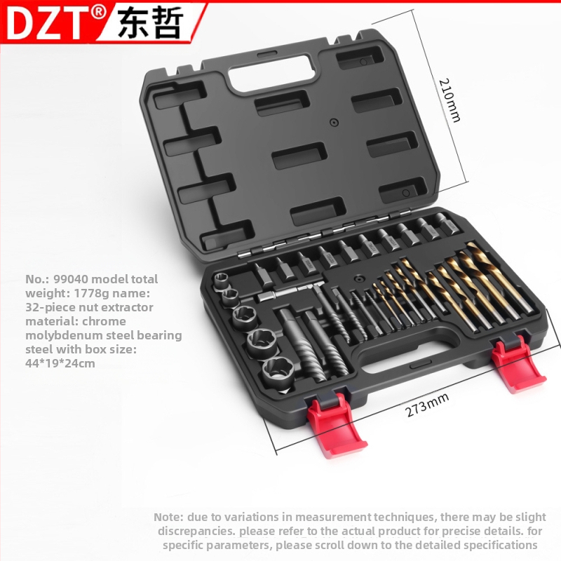 DZT augstas izturības nutu ekstraktora komplekts — 29 detaļu demontāžas rīku komplekts, no 45 gauge tērauda, mājsaimniecības remontam