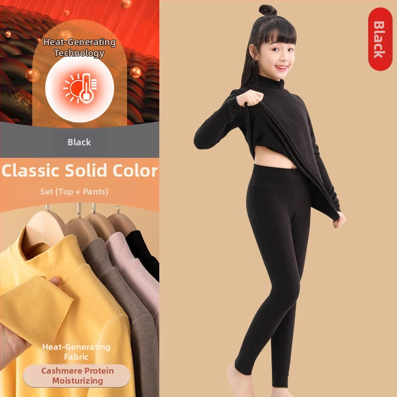 Bērnu kokvilnas silts bāzes top ar fleece iekšējo oderi, apaļš kakls, bez kapuces, ziemas apģērbs