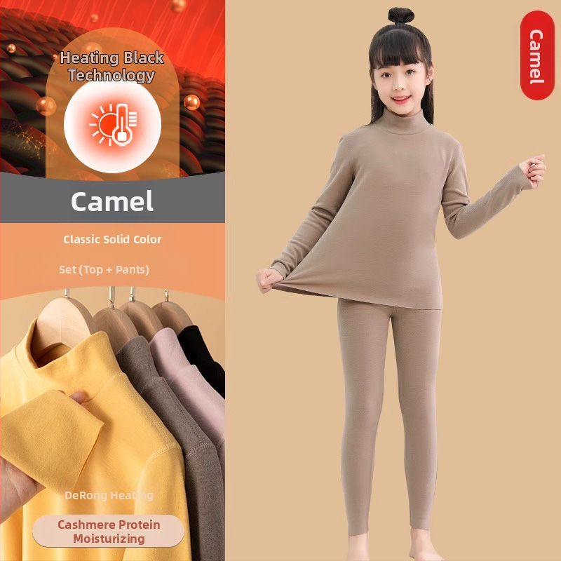 Bērnu kokvilnas silts bāzes top ar fleece iekšējo oderi, apaļš kakls, bez kapuces, ziemas apģērbs