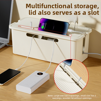 Datu kabeļu uzglabāšanas kārba, modeļa TX01053, PP plastmasa, 2L ietilpība, ar vāku, kabelu kārtošanai