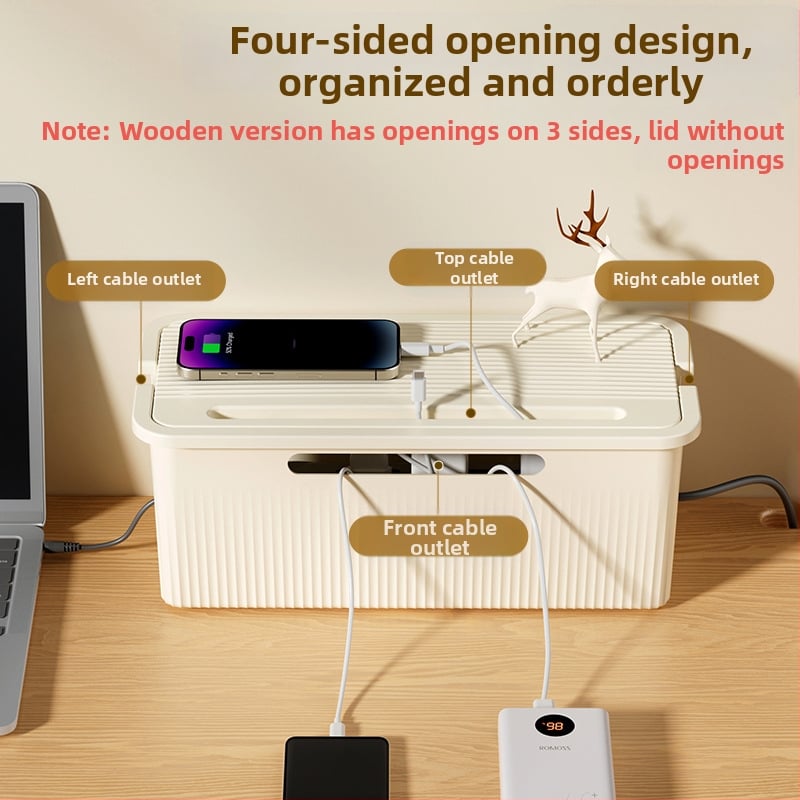 Datu kabeļu uzglabāšanas kārba, modeļa TX01053, PP plastmasa, 2L ietilpība, ar vāku, kabelu kārtošanai