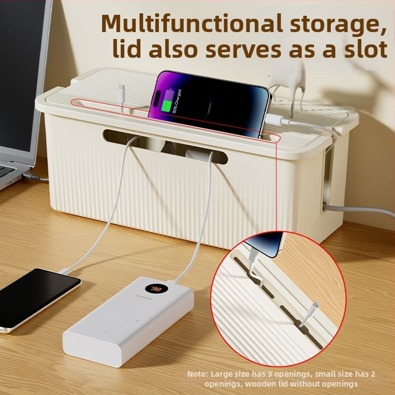 Datu kabeļu uzglabāšanas kārba, modeļa TX01053, PP plastmasa, 2L ietilpība, ar vāku, kabelu kārtošanai