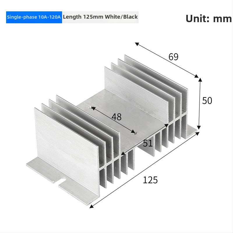 Radiators SSR relejiem; dzesēšanas plāksne; saderīgs ar SSR