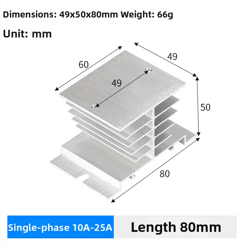 Radiators SSR relejiem; dzesēšanas plāksne; saderīgs ar SSR