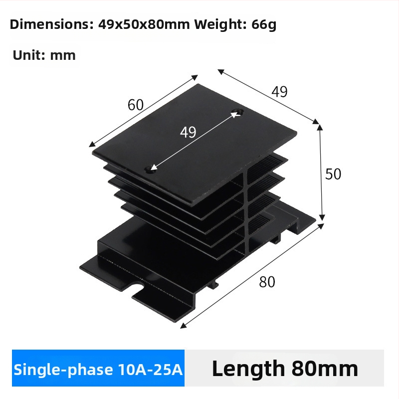 Radiators SSR relejiem; dzesēšanas plāksne; saderīgs ar SSR