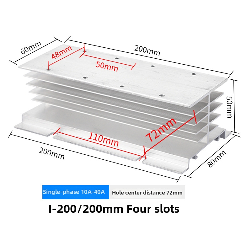 Radiators SSR relejiem; dzesēšanas plāksne; saderīgs ar SSR