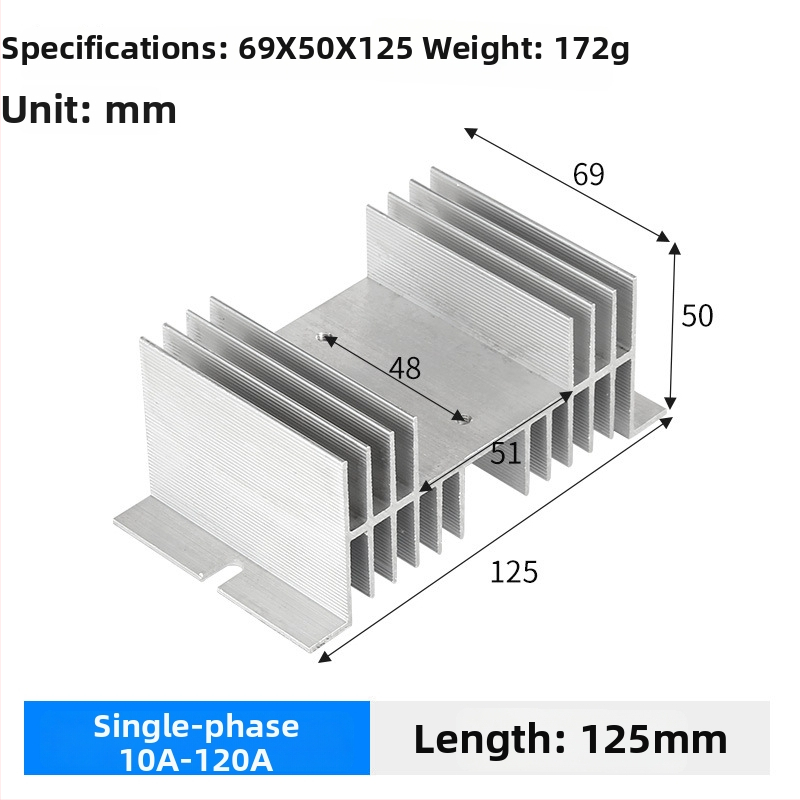 Radiators SSR relejiem; dzesēšanas plāksne; saderīgs ar SSR