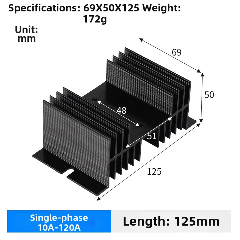 Radiators SSR relejiem; dzesēšanas plāksne; saderīgs ar SSR