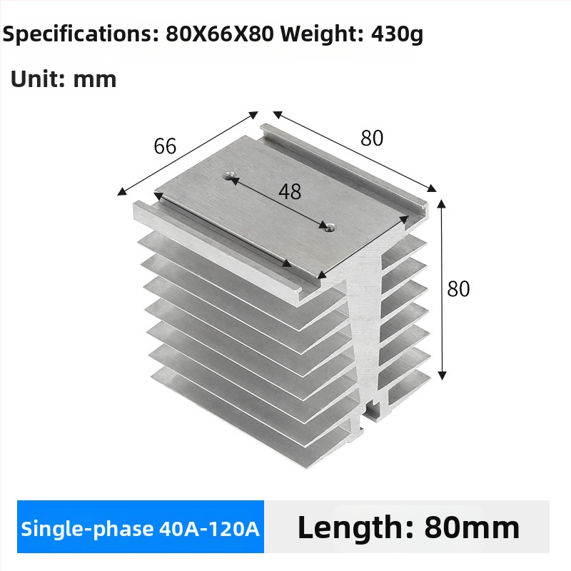 Radiators SSR relejiem; dzesēšanas plāksne; saderīgs ar SSR