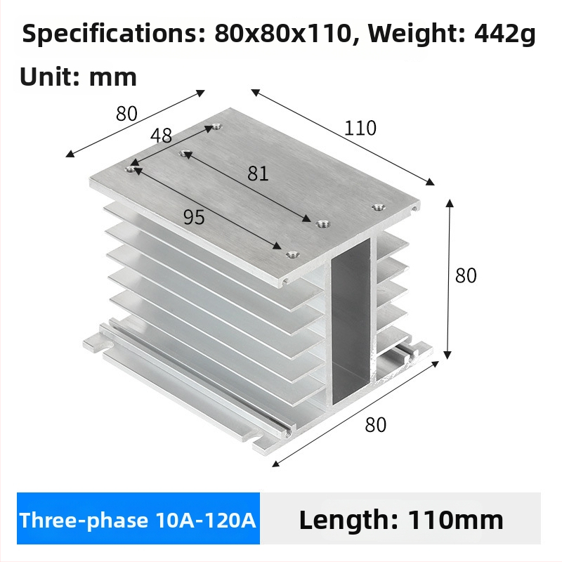 Radiators SSR relejiem; dzesēšanas plāksne; saderīgs ar SSR