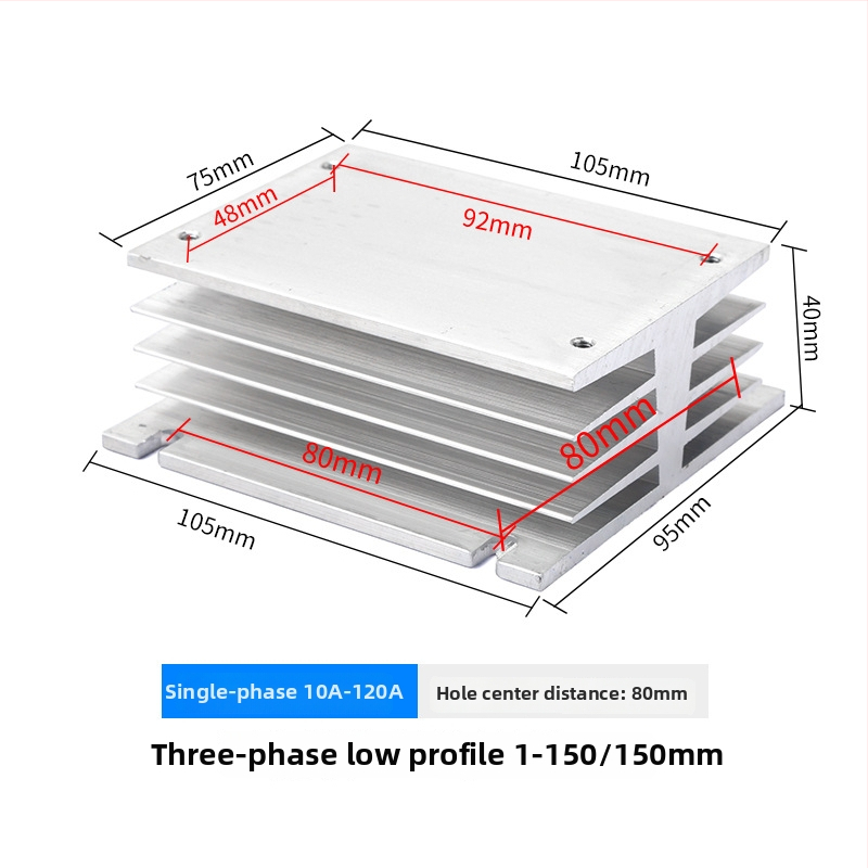 Radiators SSR relejiem; dzesēšanas plāksne; saderīgs ar SSR