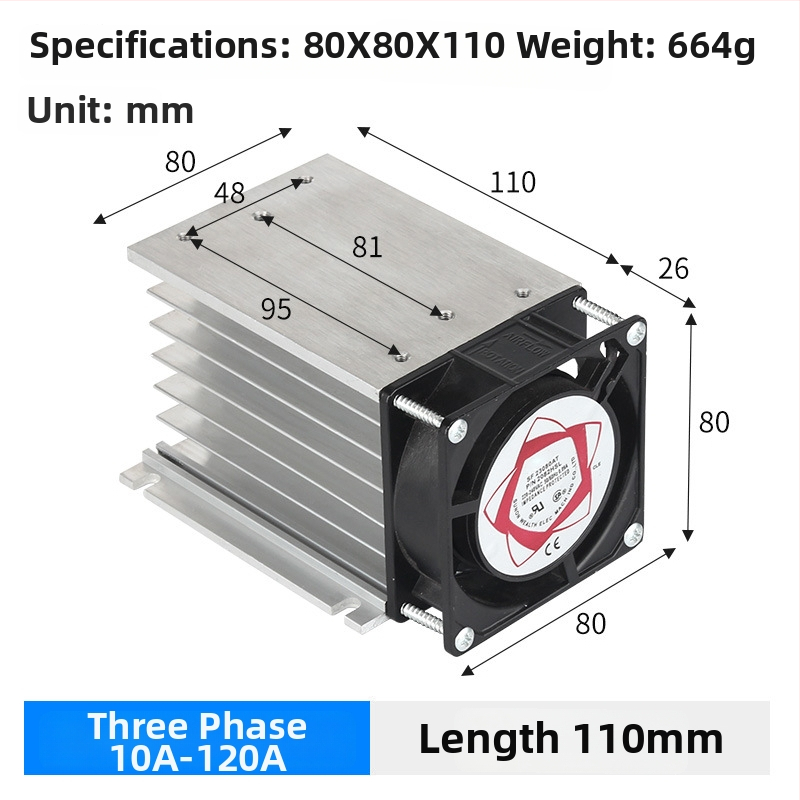 Radiators SSR relejiem; dzesēšanas plāksne; saderīgs ar SSR