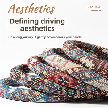 Κάλυμμα τιμονιού με εθνοτικούς μοτίβους – επιφάνεια από βαμβανο-λινό, καθολική εφαρμογή, για όλες τις εποχές, απλός σχεδιασμός