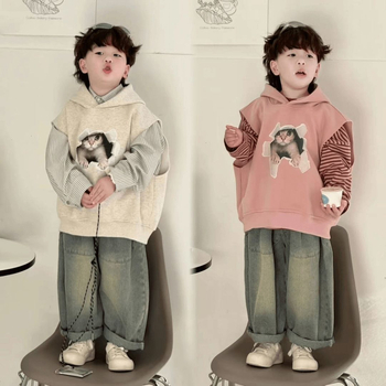 Korejas stilā trīsdaļīgs komplekts zēniem, no 0–12 mēnešiem, rudens 2025, garas piedurknes