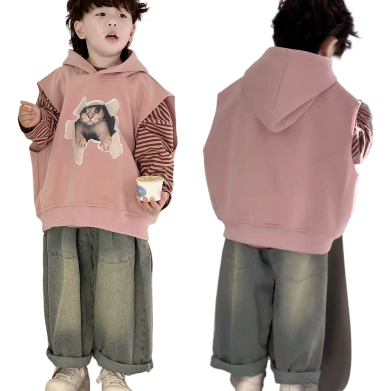 Korejas stilā trīsdaļīgs komplekts zēniem, no 0–12 mēnešiem, rudens 2025, garas piedurknes